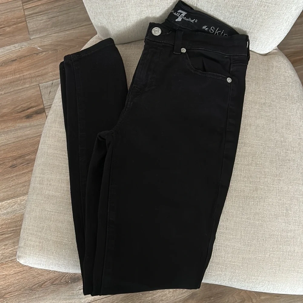 7 FOR ALL MANKIND women’s black skinny jeans - Picture 2 of 3